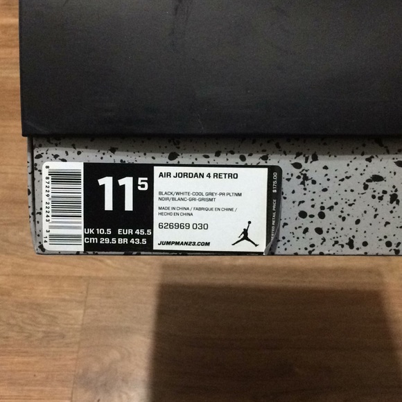 jordan retro 4 box